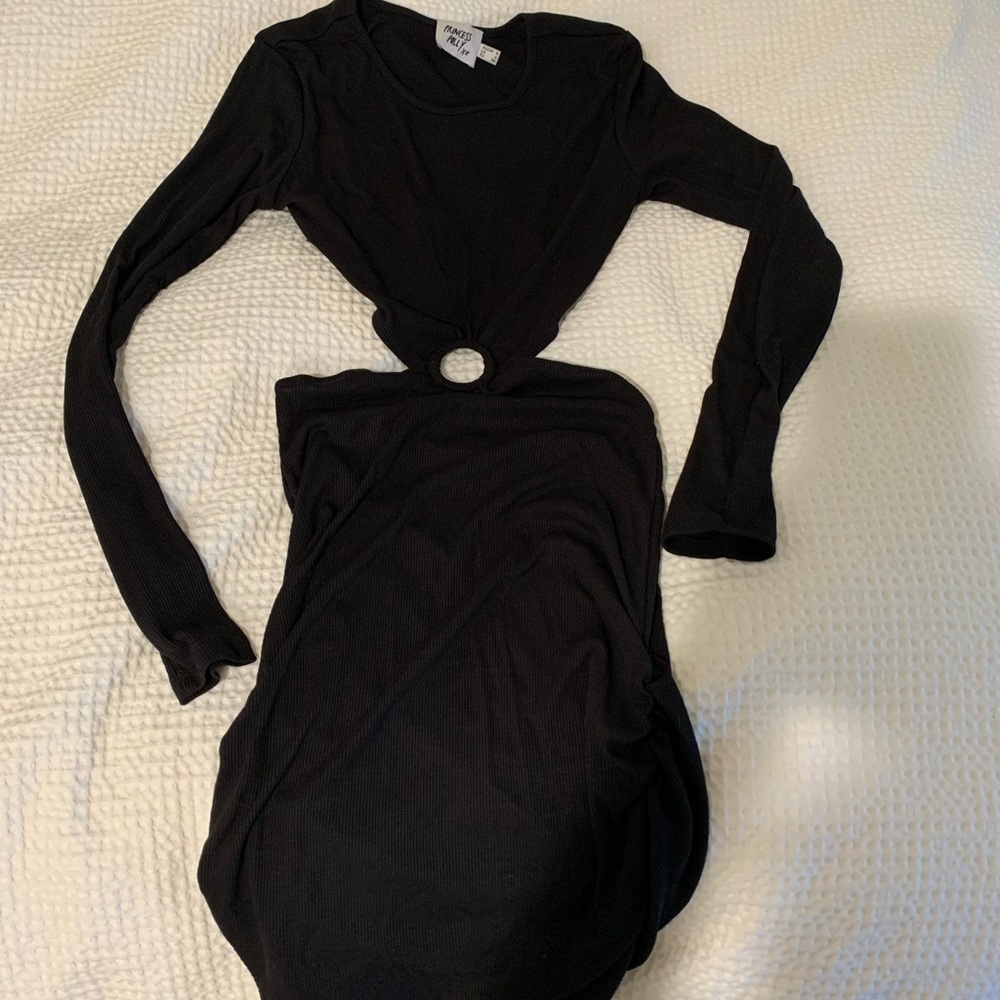 Princess Polly Cut out Black long sleeve mini dress